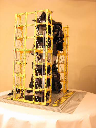 Illustration for article titled Massive Lego Mecha Can Probably Kill Humans, then Drink Ten Packs of Good Ole Fortran